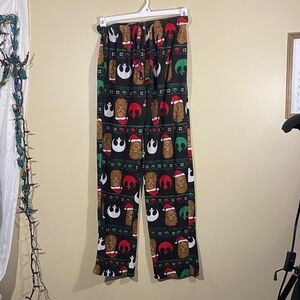 Star Wars Unisex Pajama Bottoms - Chewbacca Santa hat Black PJ S